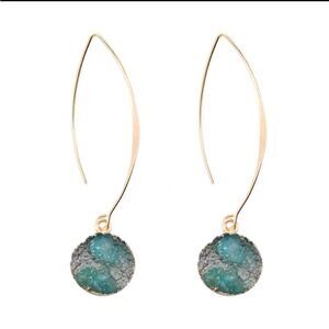 Blue stone drop earrings S305